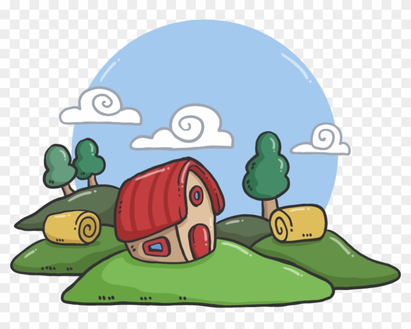 English Sentence Word Housing Clouds Grass Vector - Clip Art #1371246