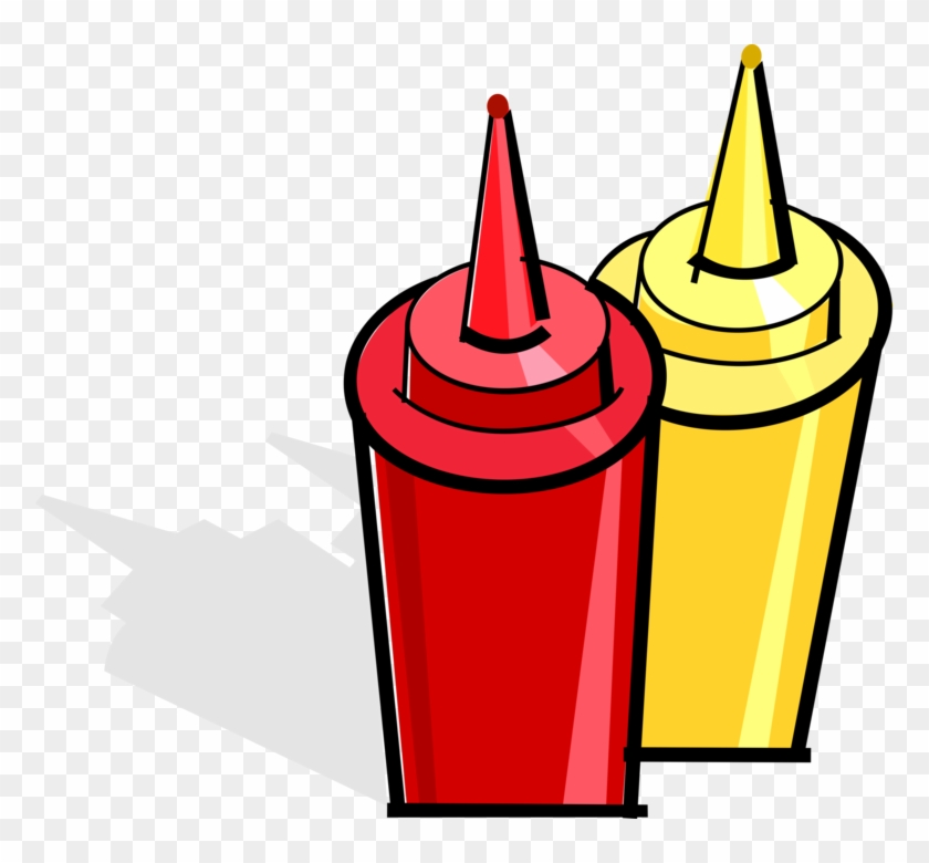 Vector Illustration Of Mustard And Ketchup Food Condiment - Transparent Ketchup And Mustard Clip Art #1371310