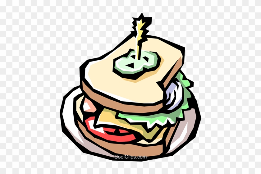Sandwich Royalty Free Vector Clip Art Illustration - Hot Sandwich Ingredients And Procedure #1371326