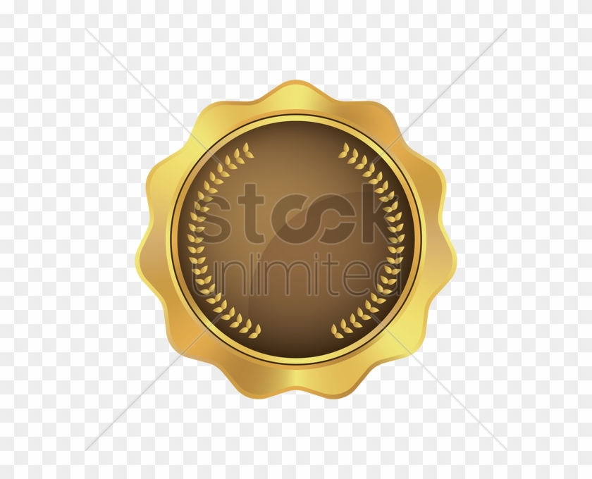 Badge - Royaltyfree - Brown And Gold Badge #1371711