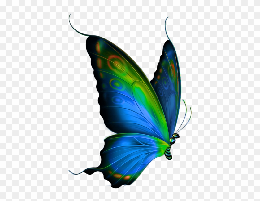 Papillons - Blue Color Butterfly Png #1371757