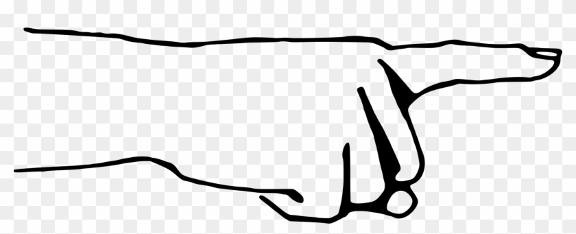 Index Finger Computer Icons Hand - Hand Pointing Clipart Black And White #1371828