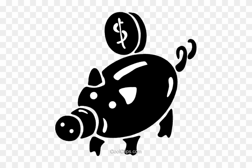 Coin Being Put Into A Piggy Bank Royalty Free Vector - Illustration #1372194