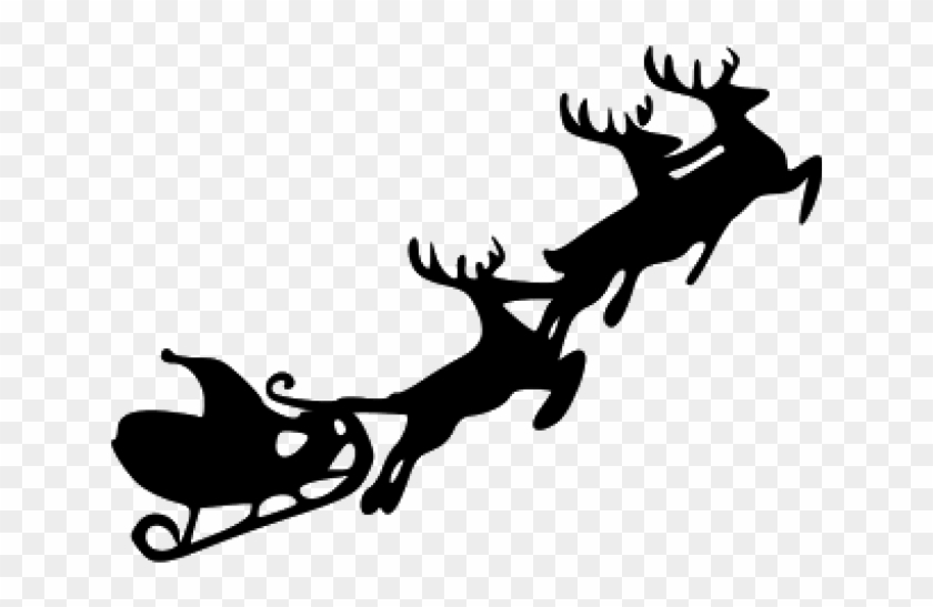 Sleigh Clipart Fancy - Santa Claus Reindeer Clipart #1372227