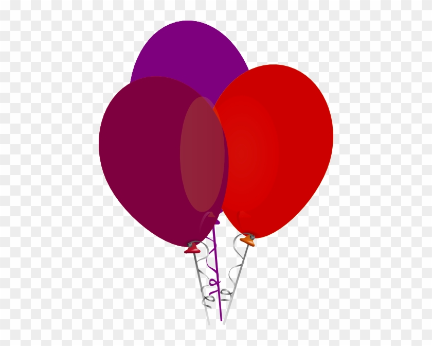 Purple And Red Balloons Clip Art - Birthday Balloons #1372630
