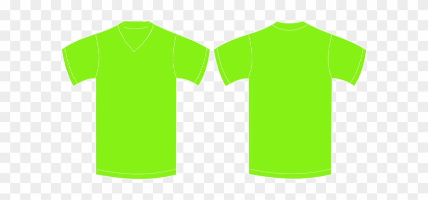 Lime Green V Neck Shirt #1372645