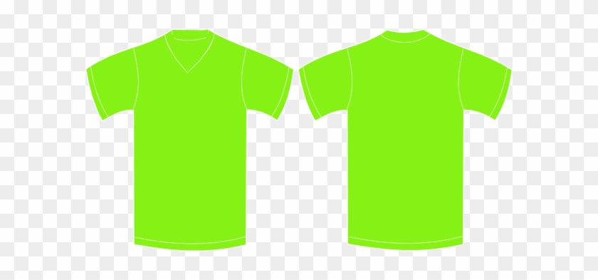 Lime Green V Neck Shirt #1372645