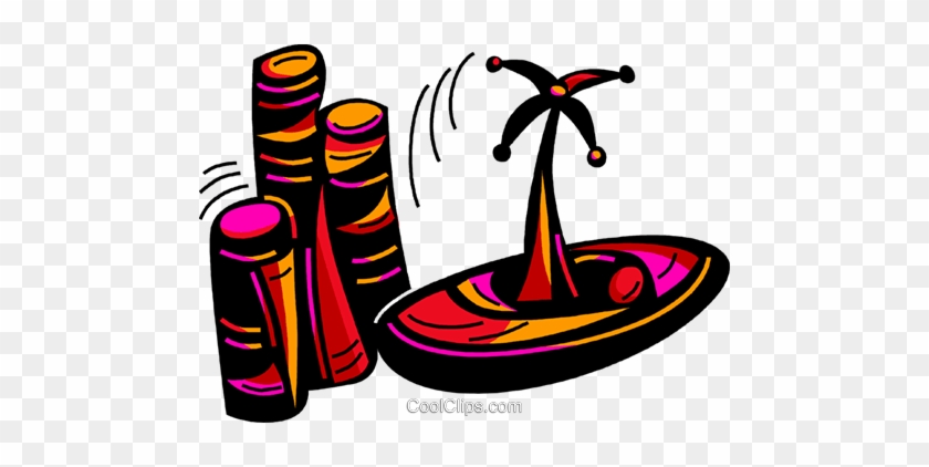 Spinning Roulette Wheel With Chips Royalty Free Vector - Clip Art #1372734