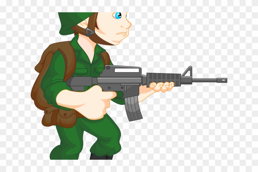 Assault Riffle Clipart Soldier Gun - Soldier Cartoon #1372872