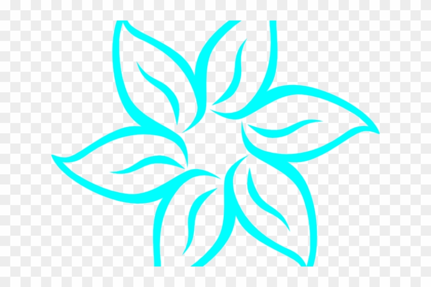 Plant Clipart Aqua - Flower Black And White Outline Clipart #1372876