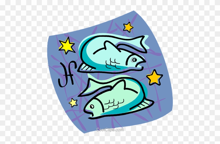 Pisces Royalty Free Vector Clip Art Illustration - Cartoon #1372915