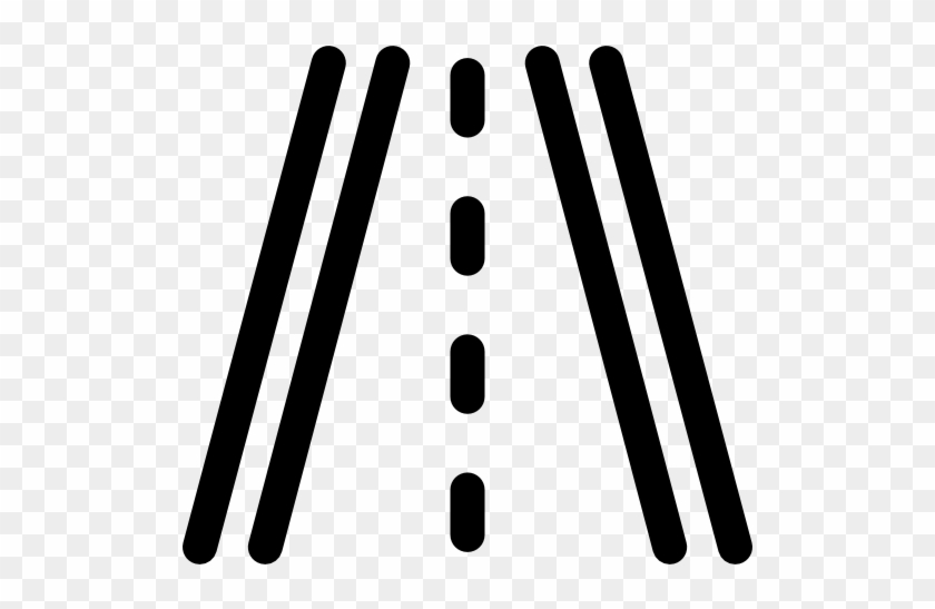 Road With Broken Line Free Icon - Road Outline Png #1373079