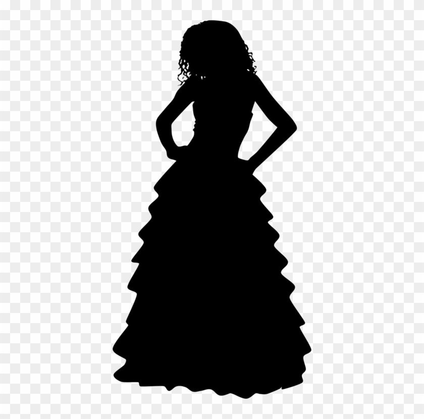 Wedding Dress Evening Gown Silhouette - Woman Silhouette In Dress #1373230