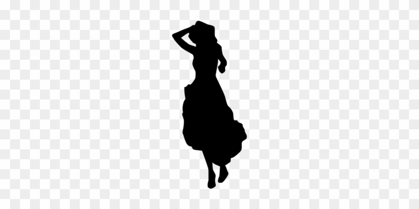 Dress Silhouette Woman Clothing High-heeled Shoe - Girl In Dress Silhouette Clip Art #1373244