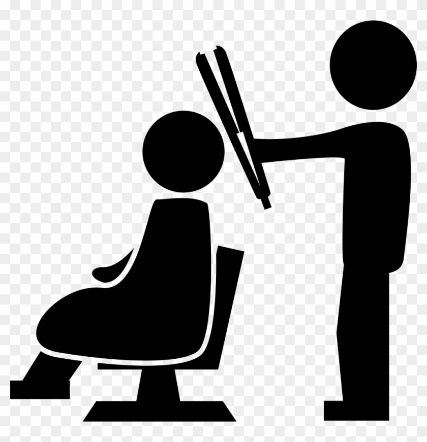 Picture Library Hairdresser Standing With A Hair Straightener - Hair Salon Icon Png #1373515