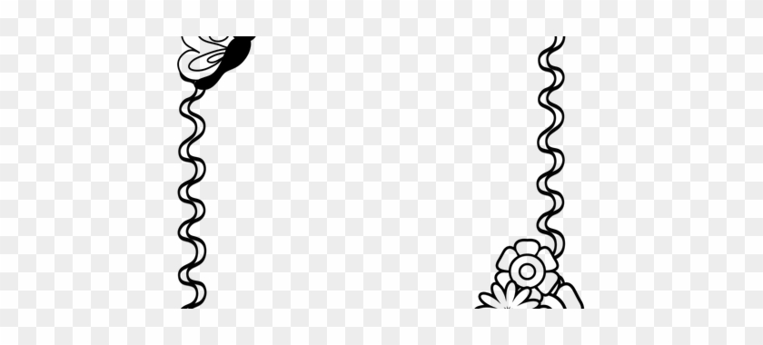 Clip Art Transparent Stock Black And White Flower Border - Black And White Border Design #1373586