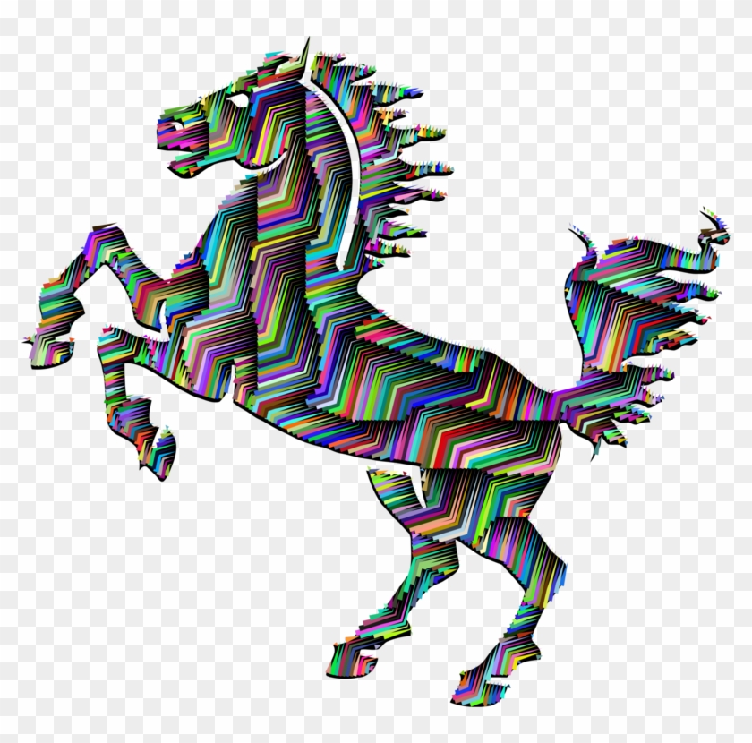Mustang Stallion Friesian Horse Arabian Horse Black - Abstract Animal Line Art #1373587