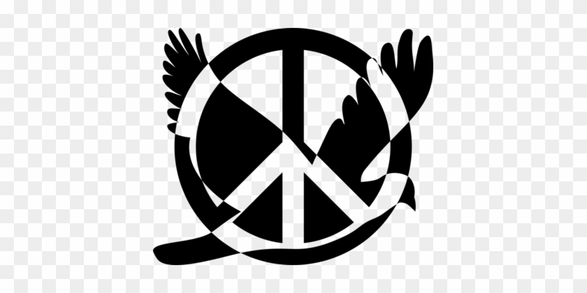 Columbidae Bird Silhouette Flight Computer Icons - Peace Symbol #1373588