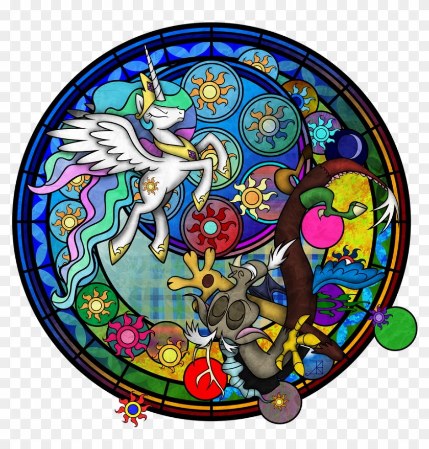 Discorded Celestia By Akili-amethyst - Mlp Stained Glass Windows Evil #1373651