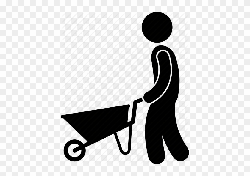 Download Man Wheelbarrow Icon Clipart Computer Icons - Man Pushing Wheelbarrow Clipart #1373773