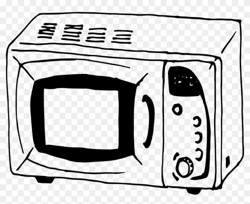 Microwave Ovens Oven Glove Furnace Toaster - Oven Clip Art Black And White #1374234