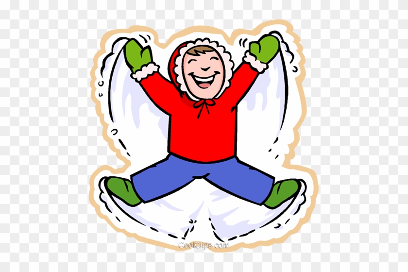 Making Angels In Snow, Winter Royalty Free Vector Clip - Clip Art Snow Angel #1374258