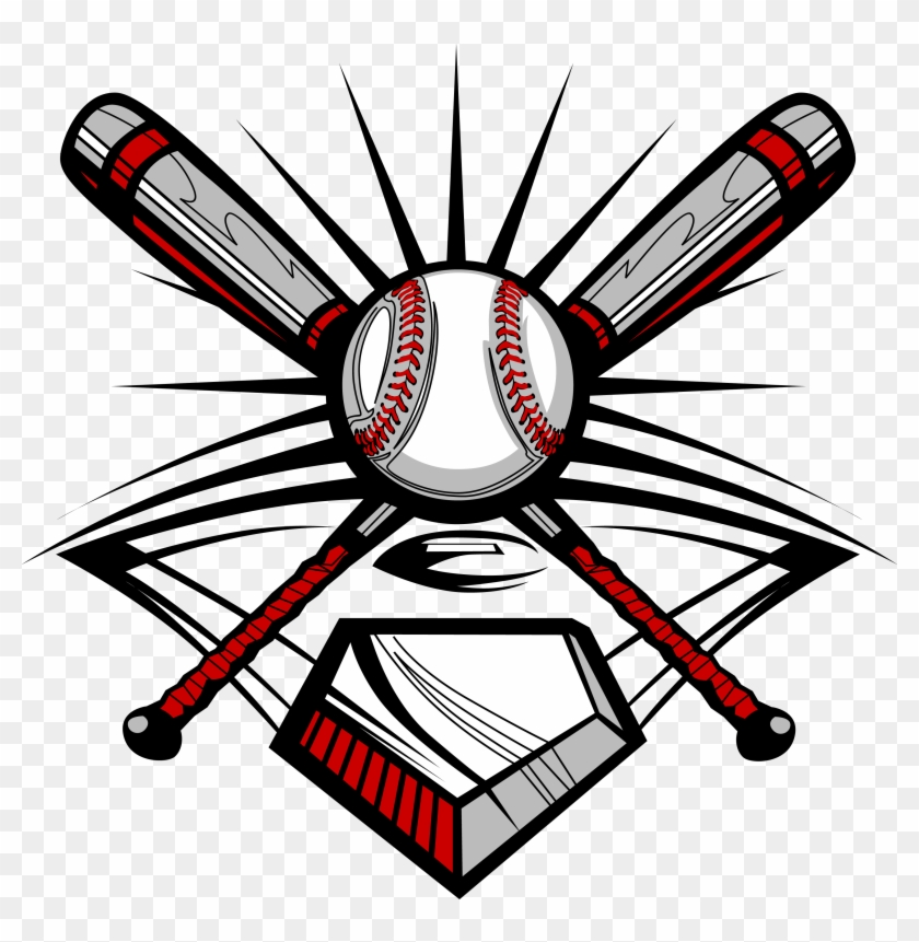 Baseball Bat, Ball, And Home Plate - Logo Para Equipos De Beisbol #1374356