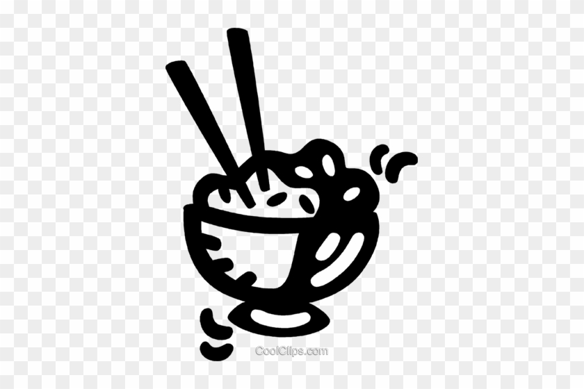 Bowl Of Rice Royalty Free Vector Clip Art Illustration - Clip Art #1374526