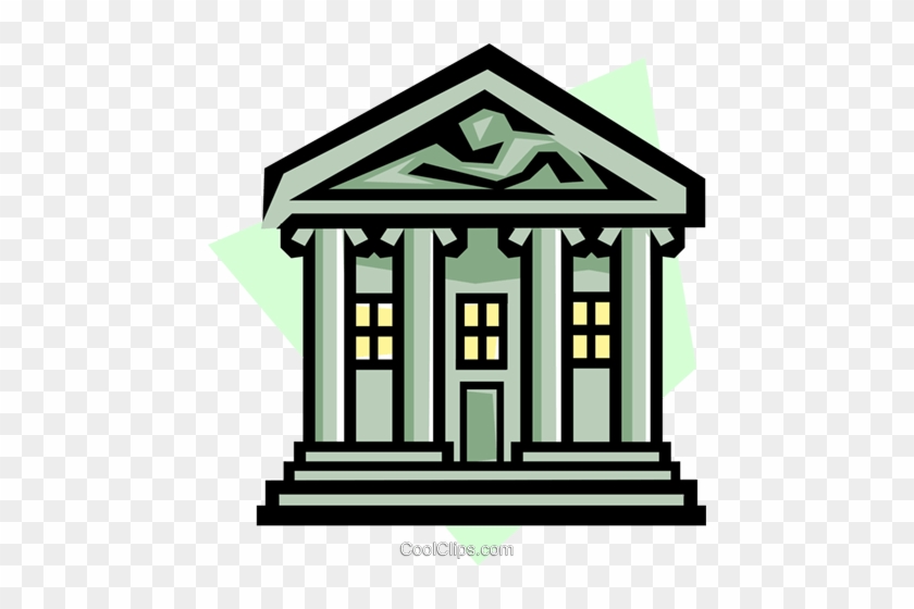 Clip Art Black And White Bank Vector Building - Bank Clip Art #1374549