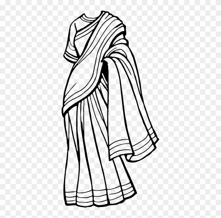All Photo Png Clipart - Saree Drawing #1374701