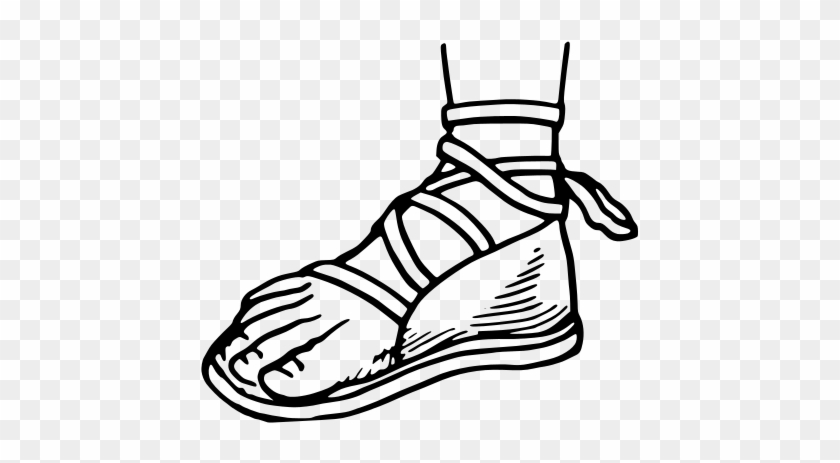 This Image Rendered As Png In Other Widths - Sandal Drawing #1374843