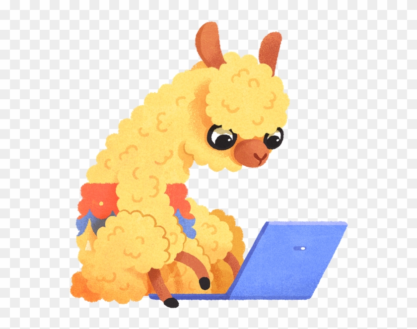 Illustration Of An Alpaca Searching For Awesome Getaways - Alpaca #1374949