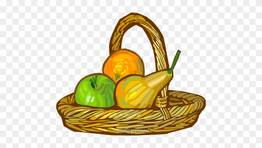 Basket Of Fruit Royalty Free Vector Clip Art Illustration - Cesta De Frutas Vetor Png #1375075