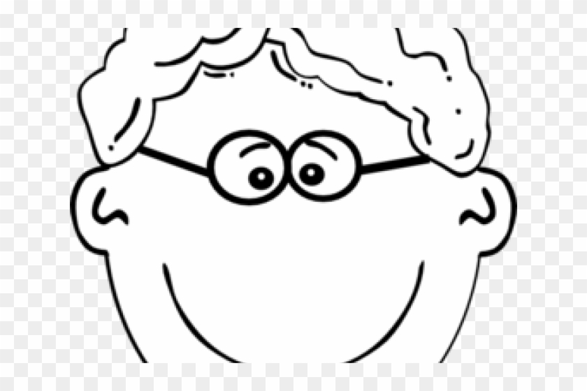 Curly Clipart Black And White - Smile Face Boy Clipart #1375083