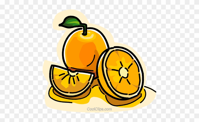 Sliced Oranges Royalty Free Vector Clip Art Illustration - Citrus × Sinensis #1375136