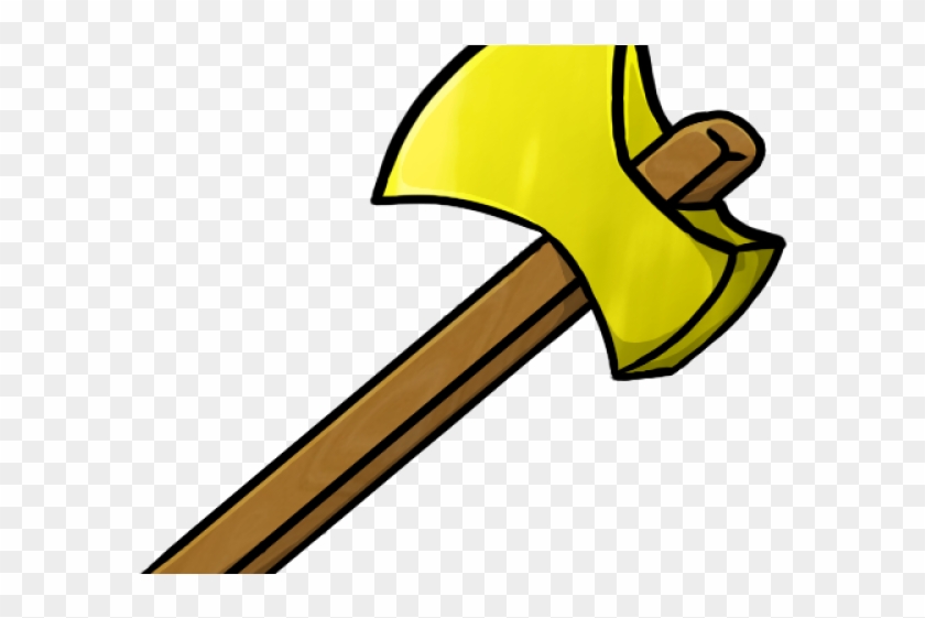 Gold Clipart Minecraft - Transparent Background Axe Clipart #1375263