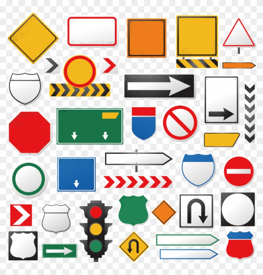 Various Traffic Safety Civilization Logo Patterns - Blank Street Sign Test #1375268