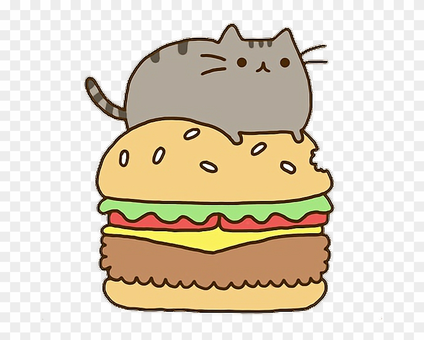 Hamburger Fastfood Kawaii Cat Food Ftestickers Scfastfo - Fondos De Pantalla  Pusheen - Free Transparent PNG Clipart Images Download
