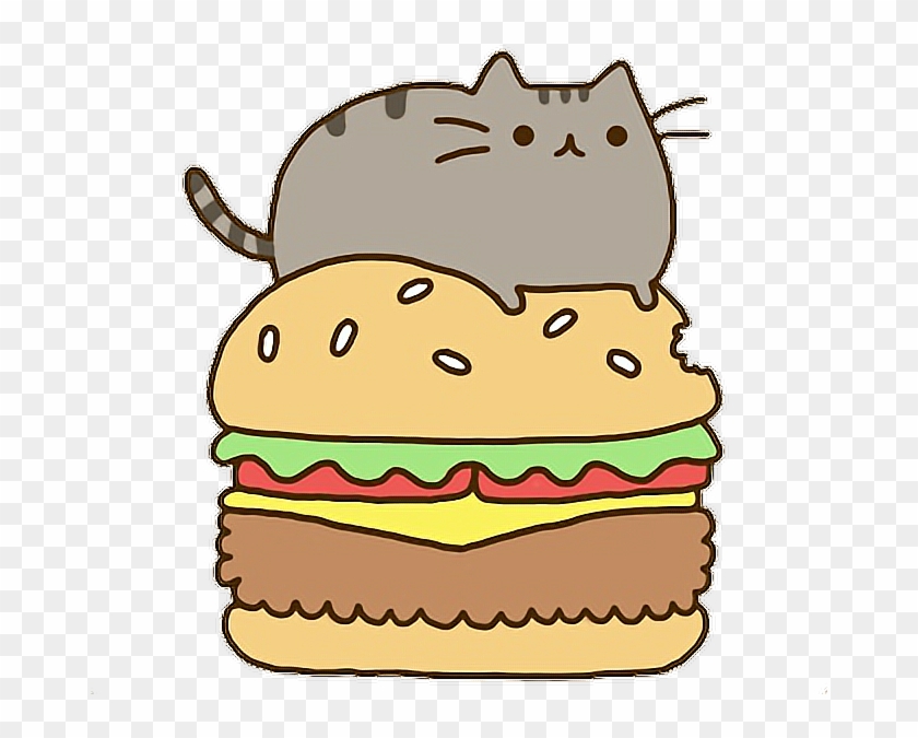 Hamburger Fastfood Kawaii Cat Food Ftestickers Scfastfo - Fondos De Pantalla Pusheen #1375350