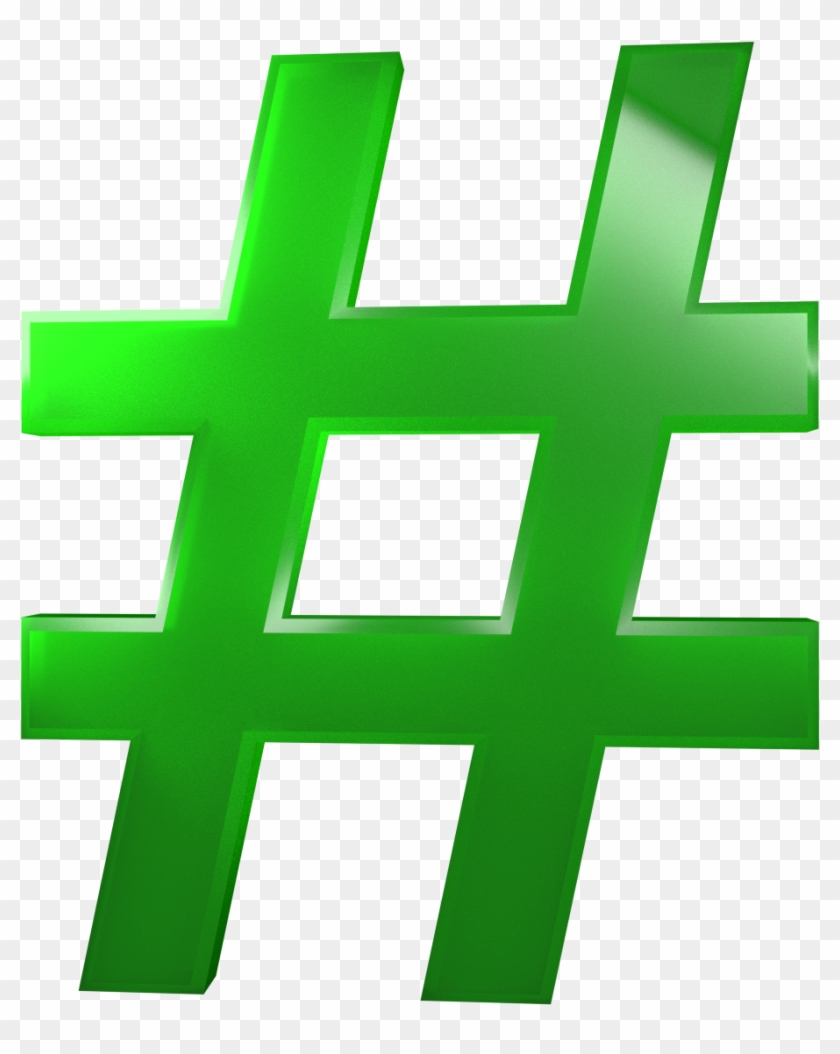 Hashtag 3d Png - Green Hashtag #1375357