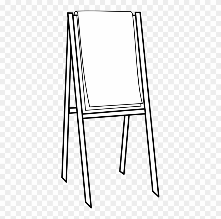 Easel Painting Art Drawing Black And White - Flip Chart Clipart #1375388