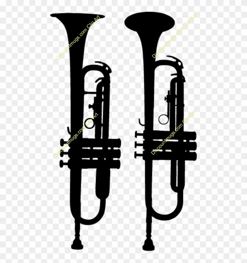 Trumpet Clipart Trumpet Baritone Saxophone Sticker - Trumpet Designs Rectangle Magnet #1375430