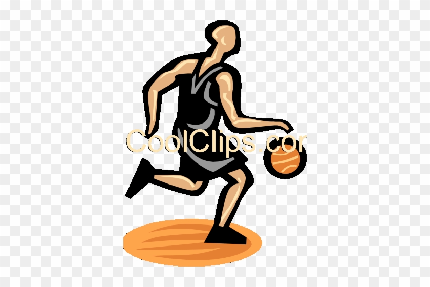 Basketball Player Dribbling Ball Royalty Free Vector - Basketball Madness Tile Coaster #1375446
