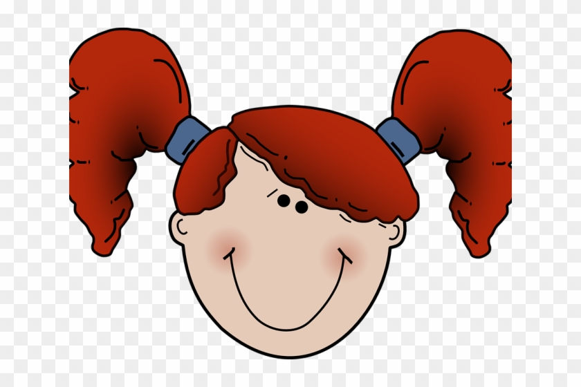 Ponytail Clipart Child Face - Bow In Hair Clipart #1375663