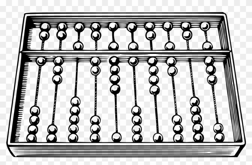 Roman Abacus Black And White Mathematics Counting - Clipart Of Abacus #1375685