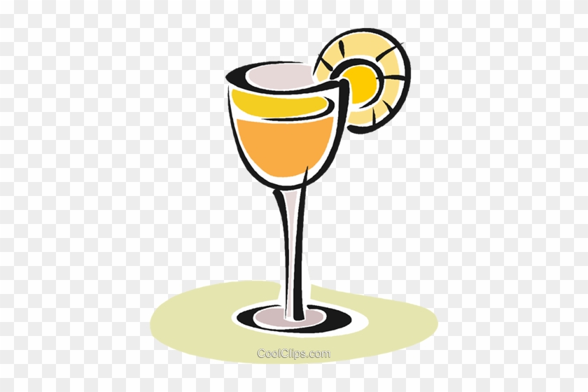 Exotic Drink Royalty Free Vector Clip Art Illustration - Champagne Stemware #1375730