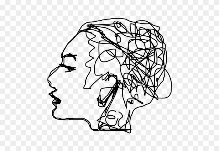 Vector Freeuse Library Confused Drawing Schizophrenic - Mental Health Line Art #1375743