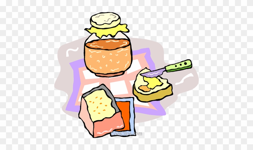 Toast And Jam Royalty Free Vector Clip Art Illustration - Fat #1375746