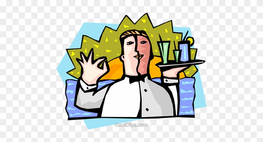 Food And Entertainment/waiter Royalty Free Vector Clip - Food And Entertainment/waiter Royalty Free Vector Clip #1375991