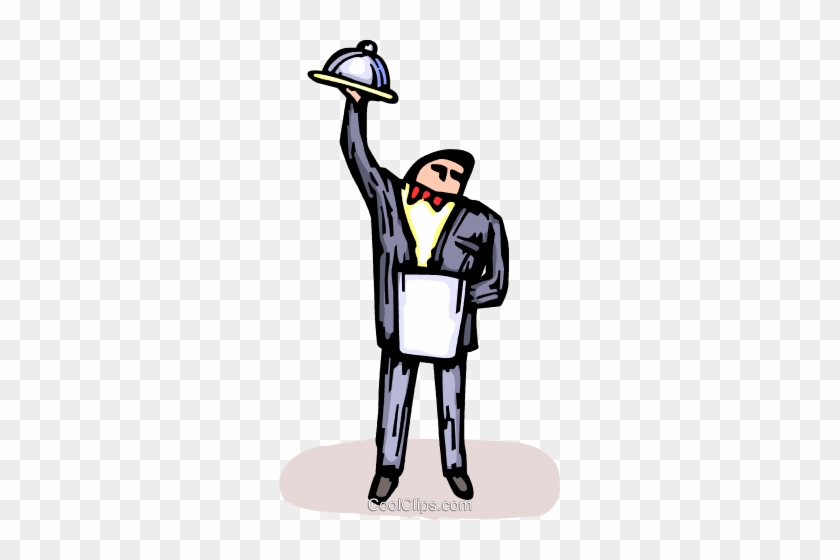 Waiter Royalty Free Vector Clip Art Illustration - Cartoon #1375995